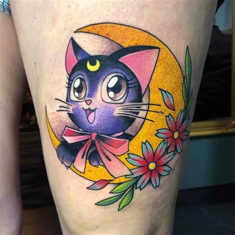 sailor moon moon tattoo|luna cat sailor moon tattoo.